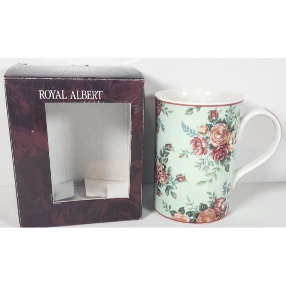 Royal Albert The Bronte Collection Charlotte Mug 2003 Green Floral NIB